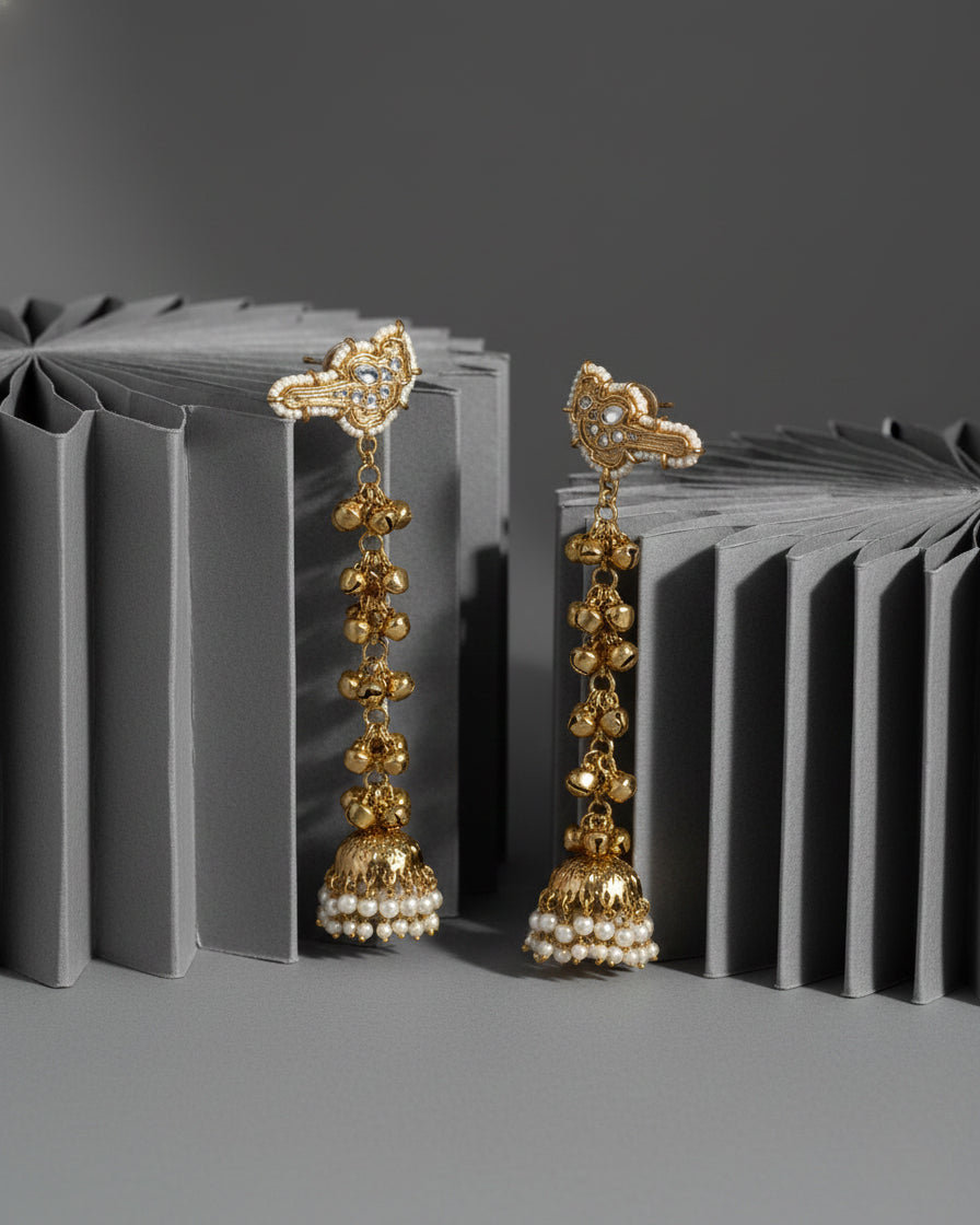 Pearl Zysha Ghunghru Jhumka Earring