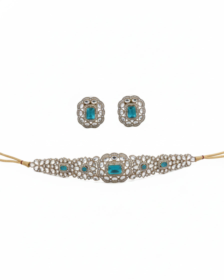 Turquoise Yunita Choker Jewellery Set