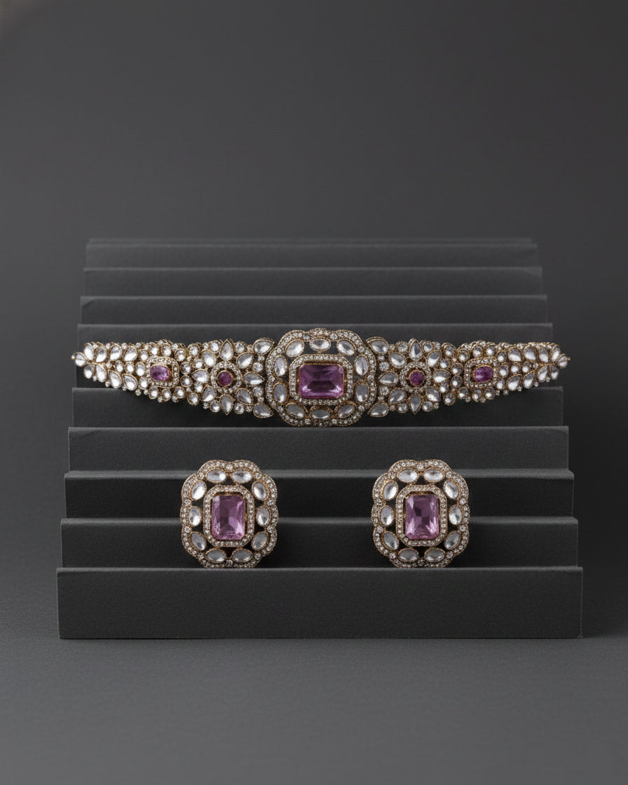 Lilac Yunita Choker Jewellery Set