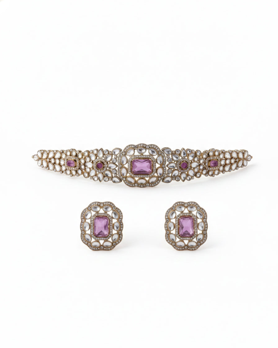 Lilac Yunita Choker Jewellery Set
