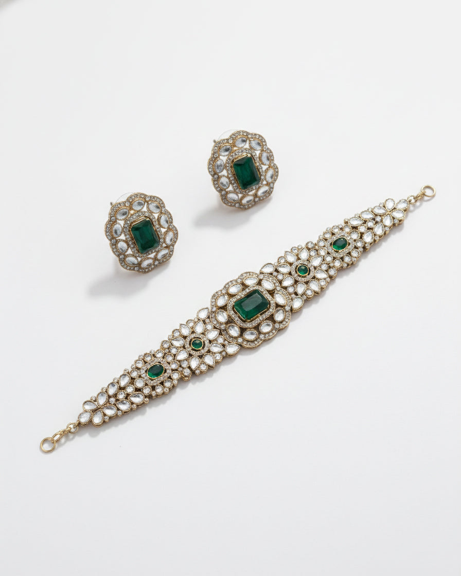 Emerald Yunita Choker Jewellery Set