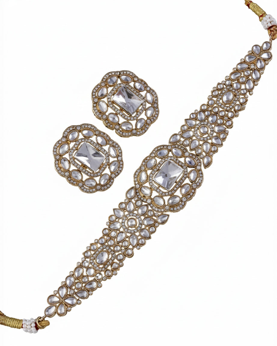 Silver Yunita Choker Jewellery Set