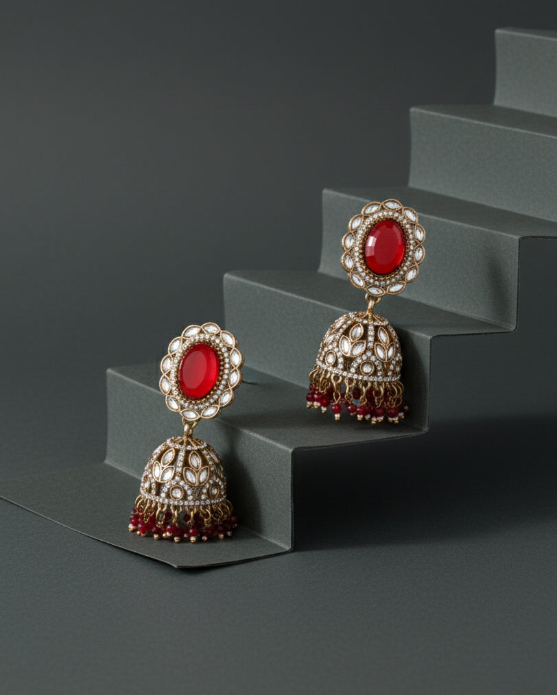 Red Avsha Jhumki