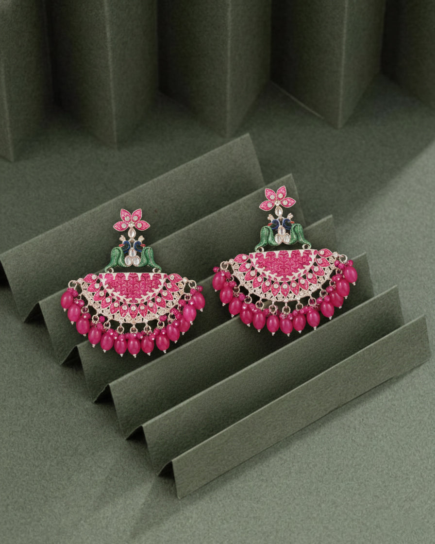 Pink Sovya Chandbali