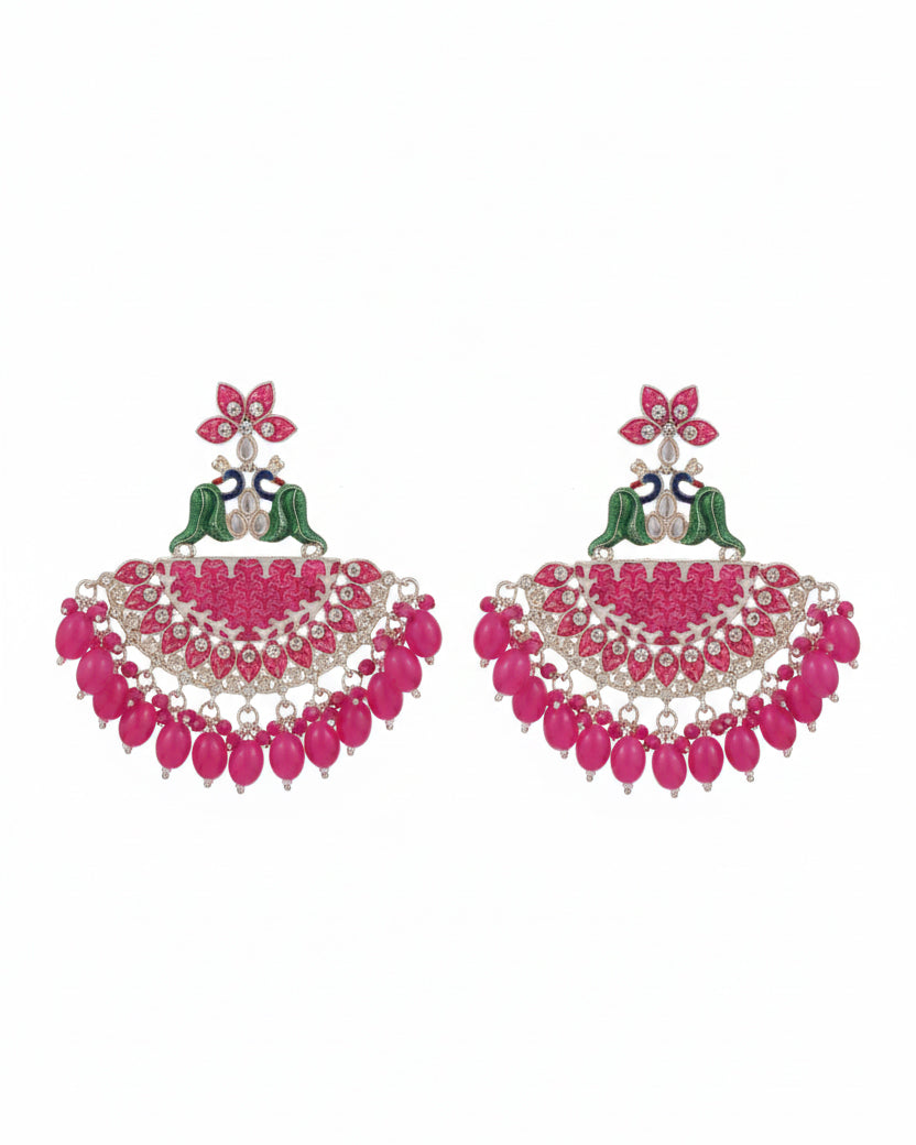 Pink Sovya Chandbali