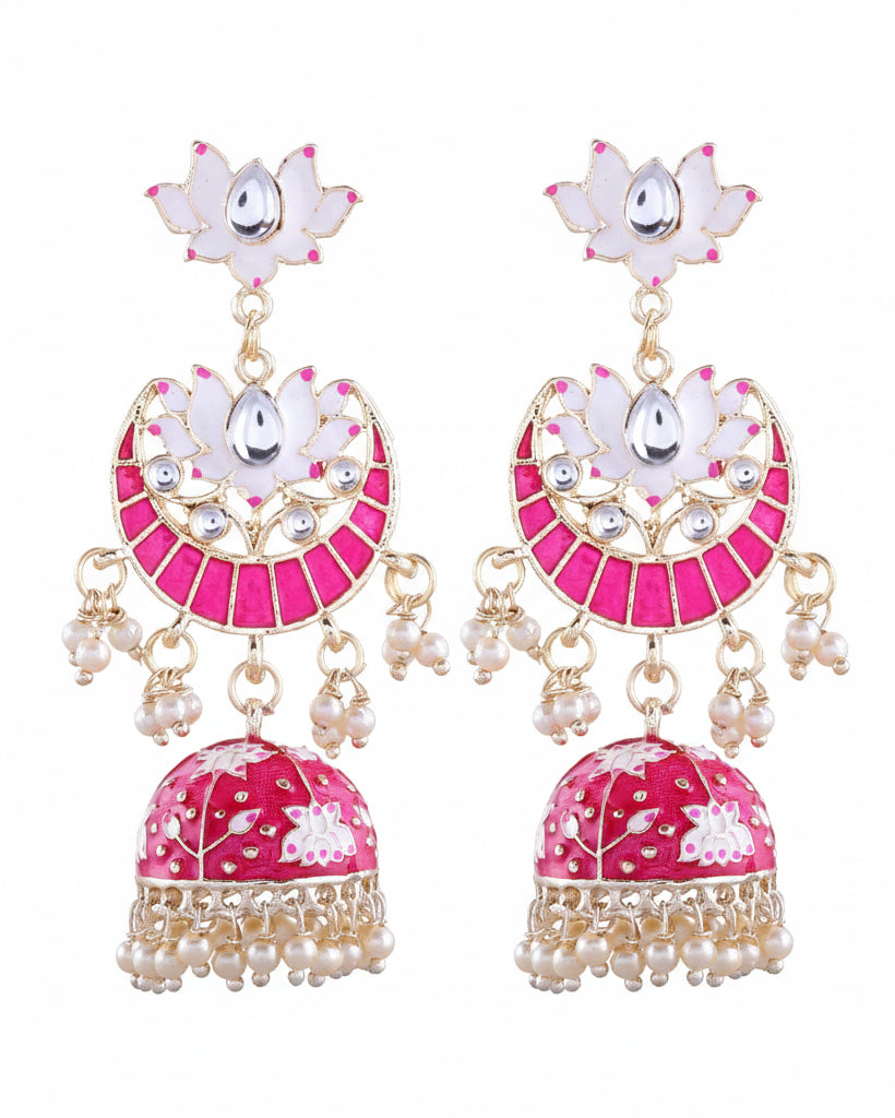 Dark Pink Vatsal Jhumka