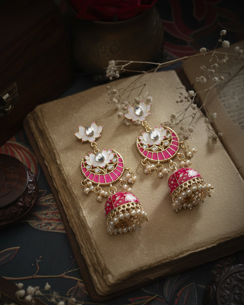 Dark Pink Vatsal Jhumka