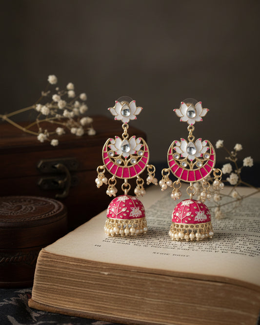 Dark Pink Vatsal Jhumka