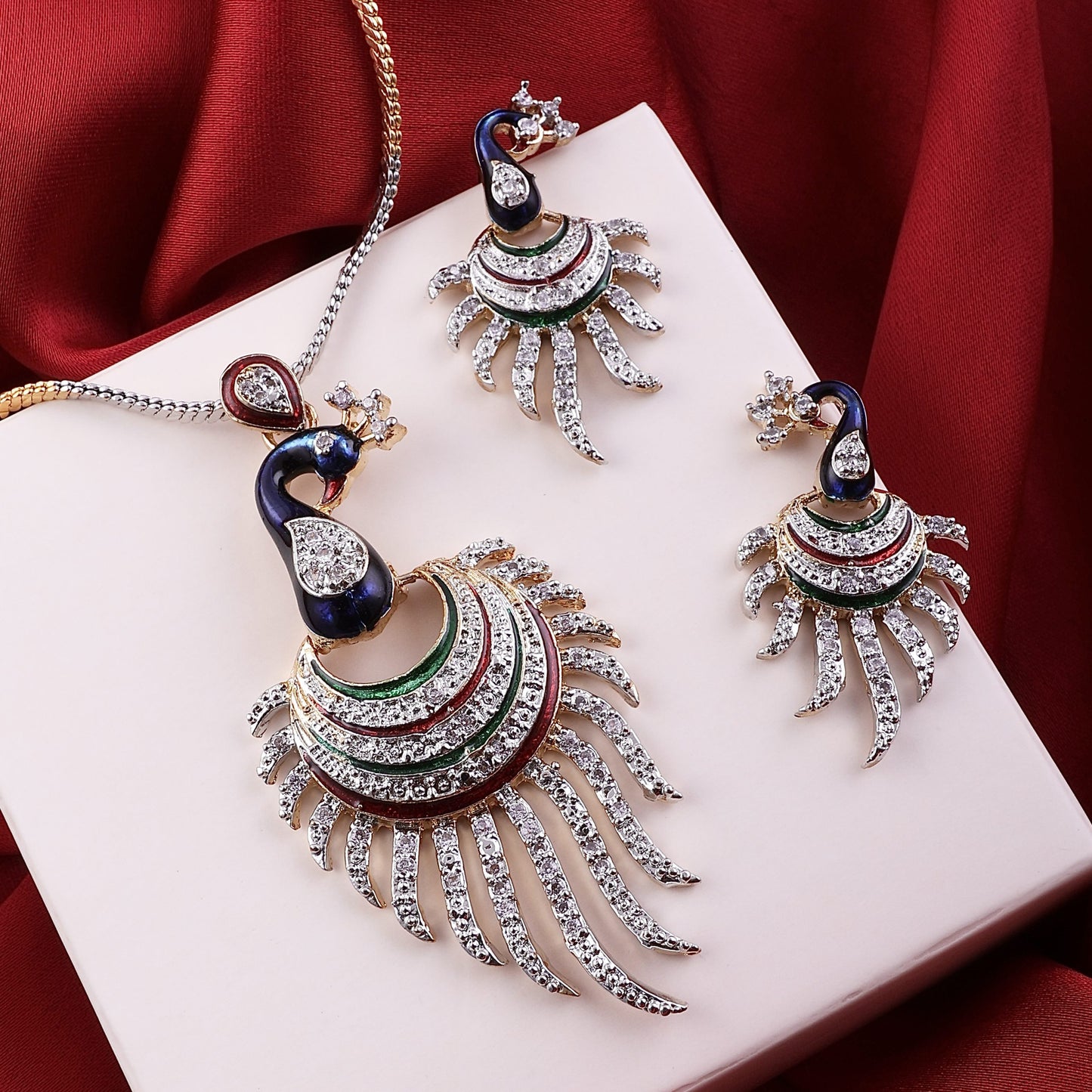 Peacock Pendant Set