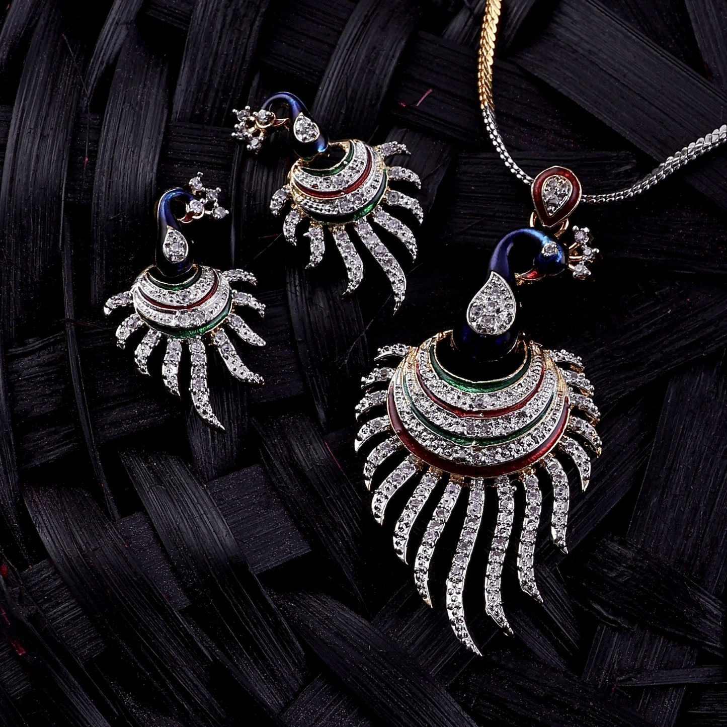 Peacock Pendant Set