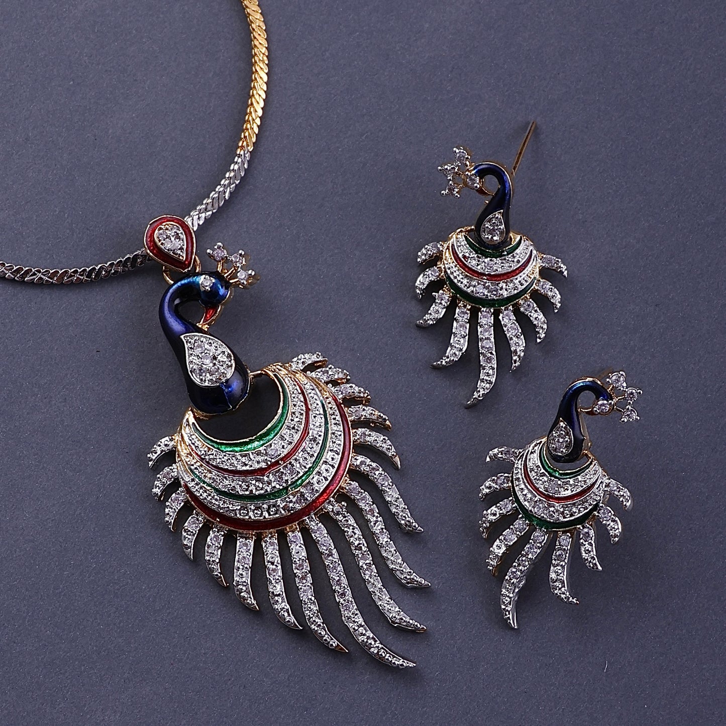 Peacock Pendant Set