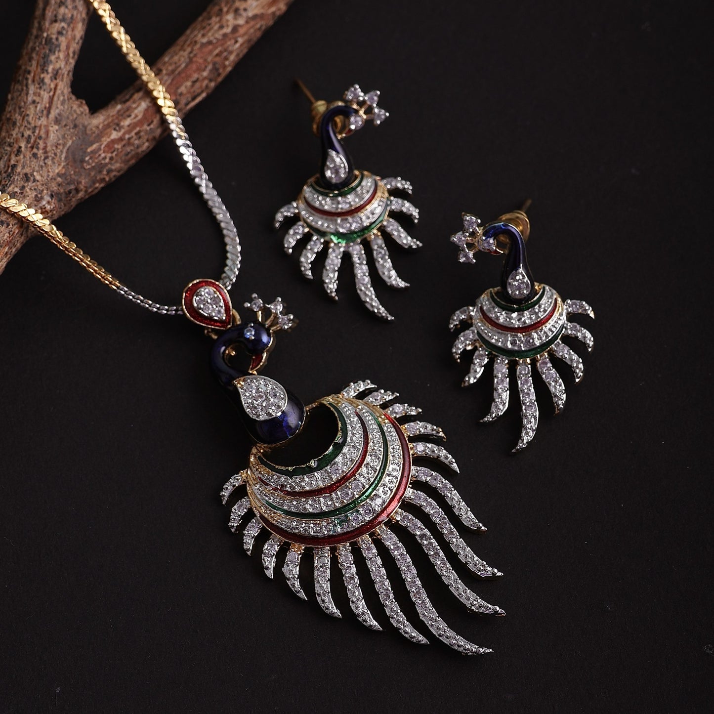 Peacock Pendant Set