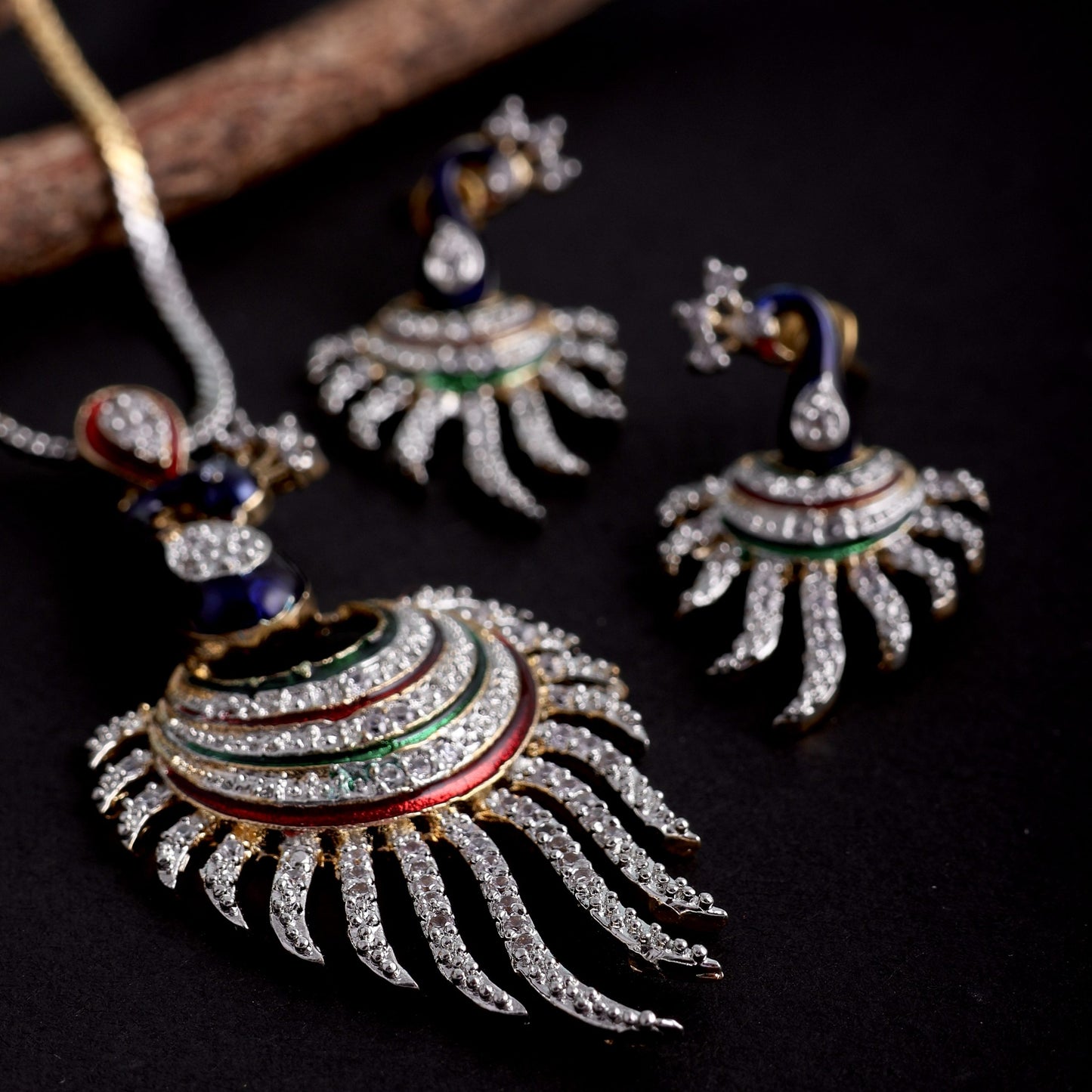 Peacock Pendant Set