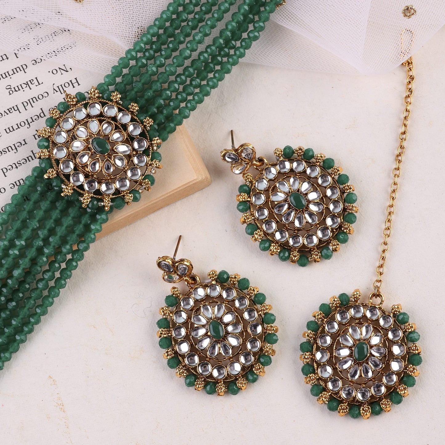 Green Tapasya Choker Set