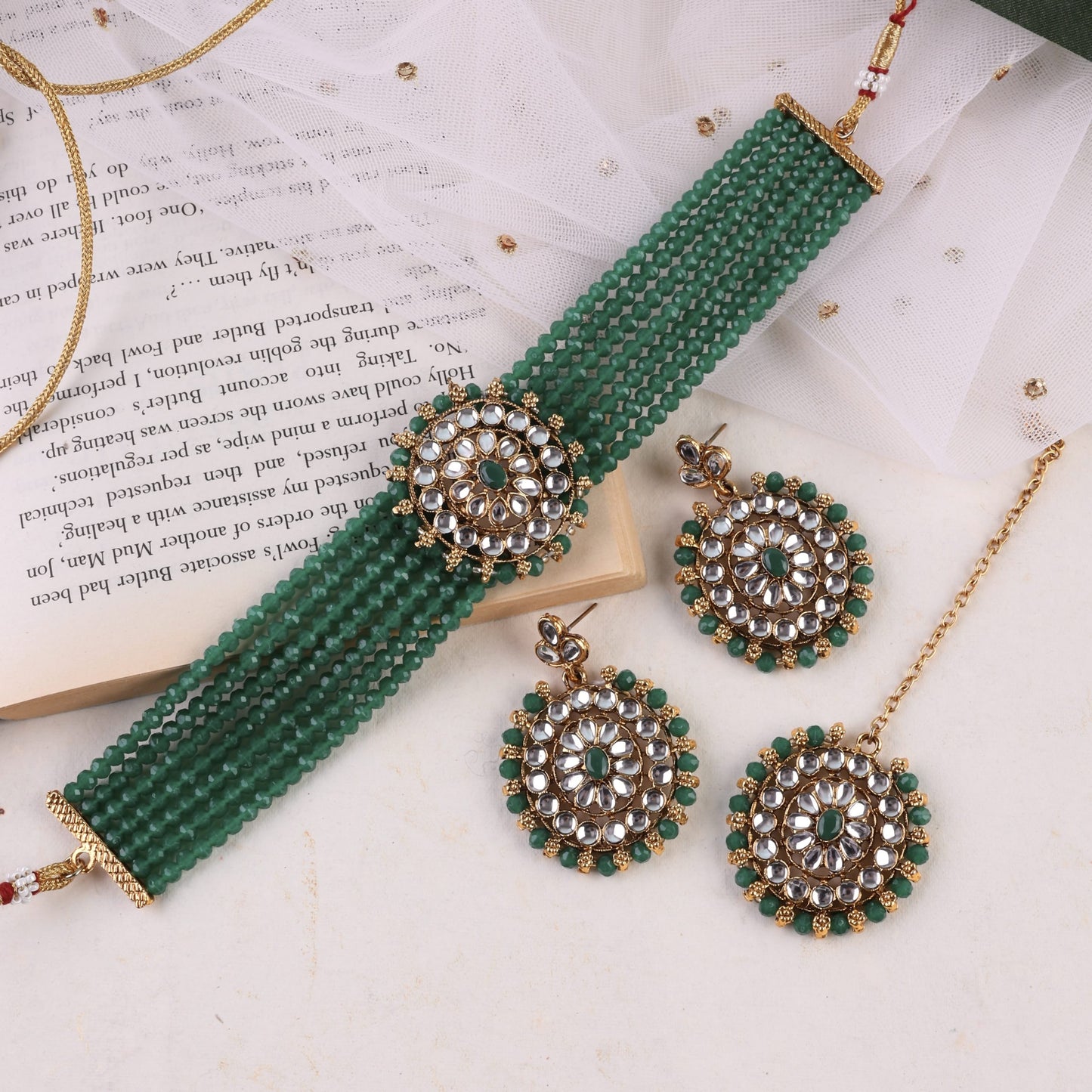 Green Tapasya Choker Set