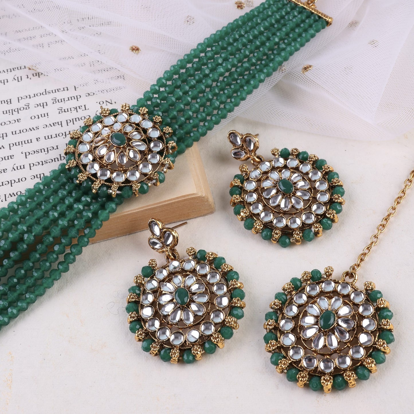 Green Tapasya Choker Set