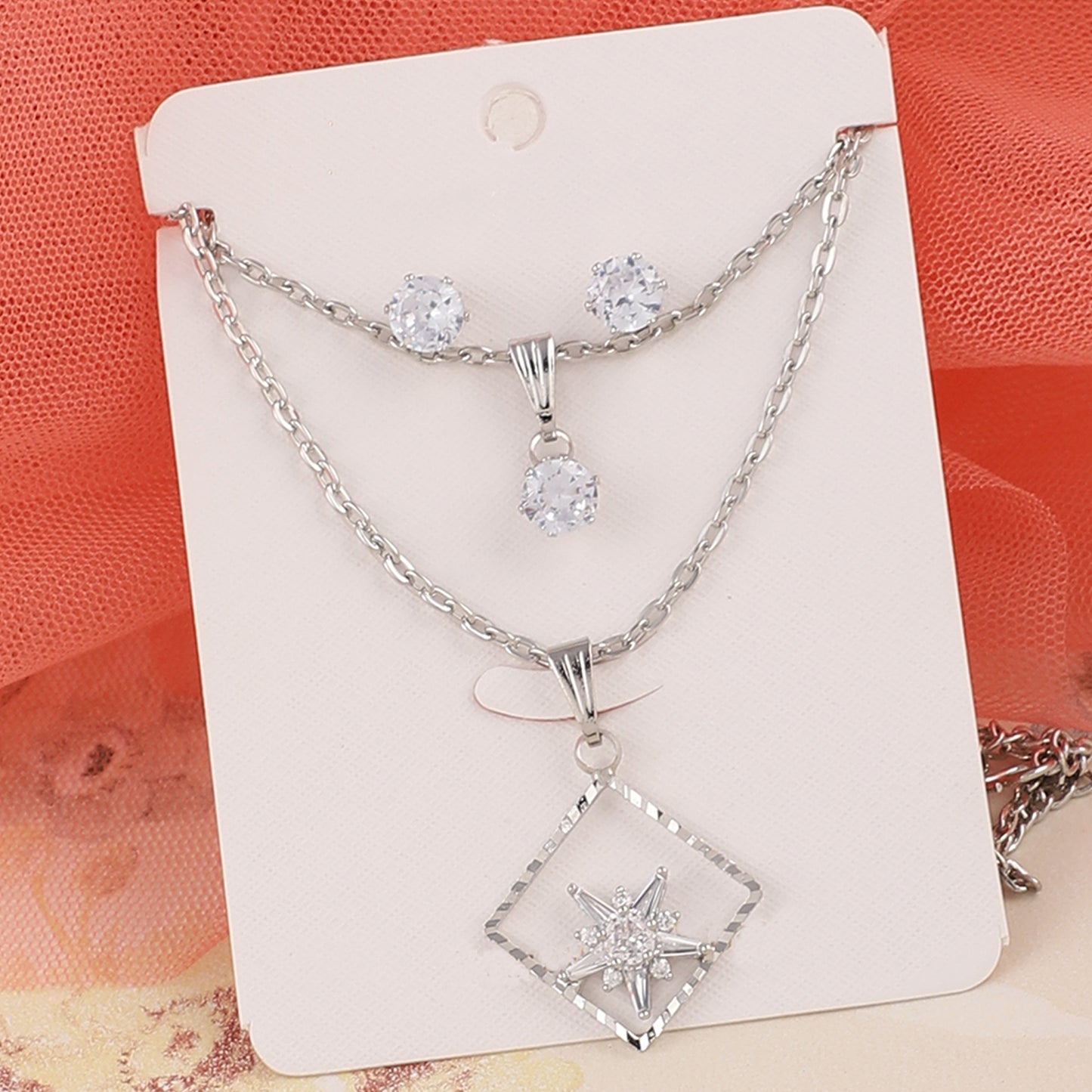 Leah AD Double layer Pendant Set