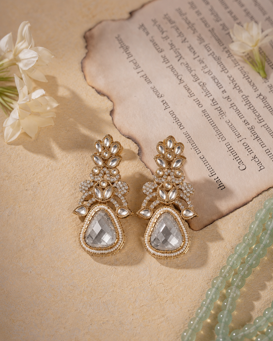 Silver Azokta Premium Zircone & Kundan Earring