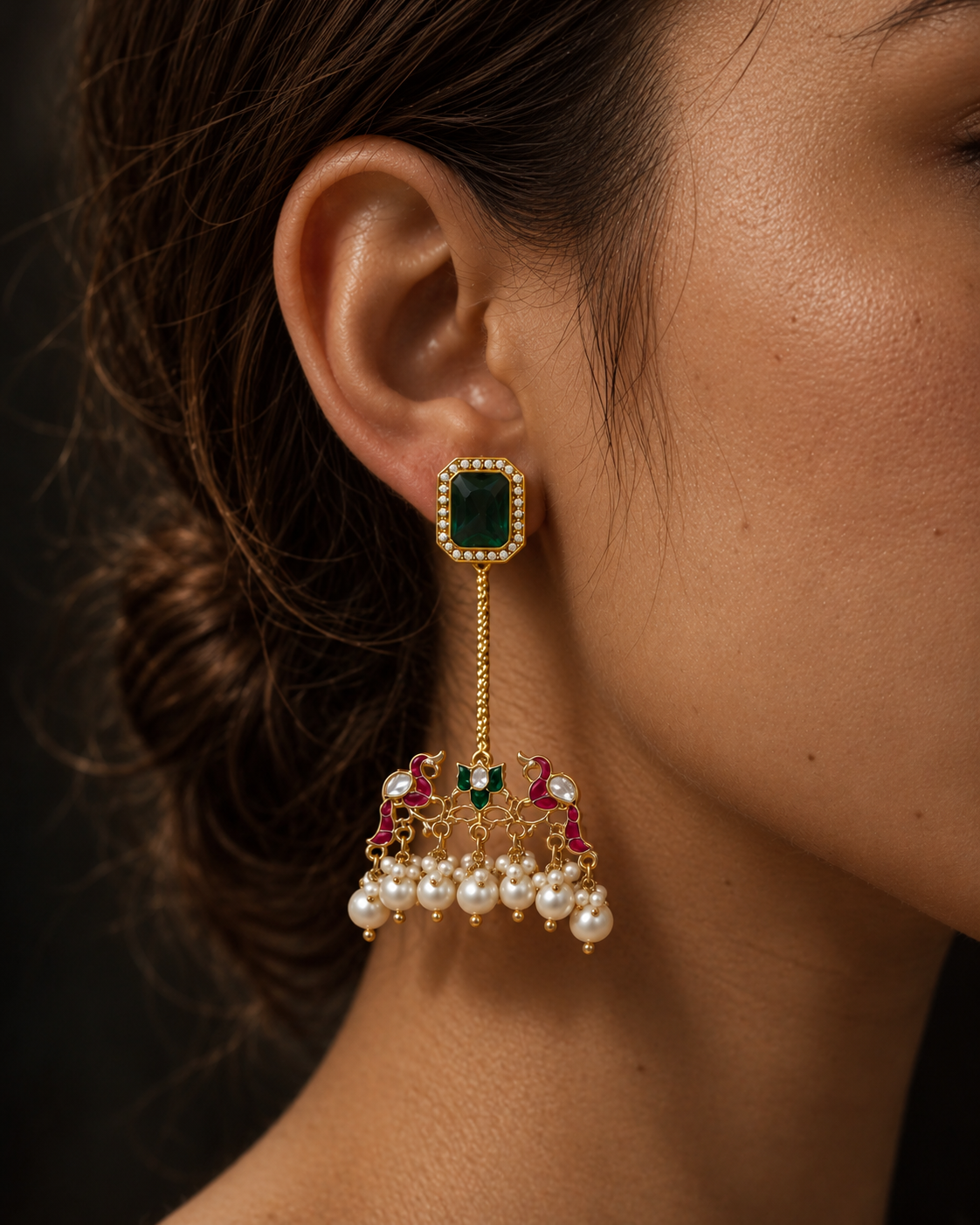 Green Sneha Designer Earring