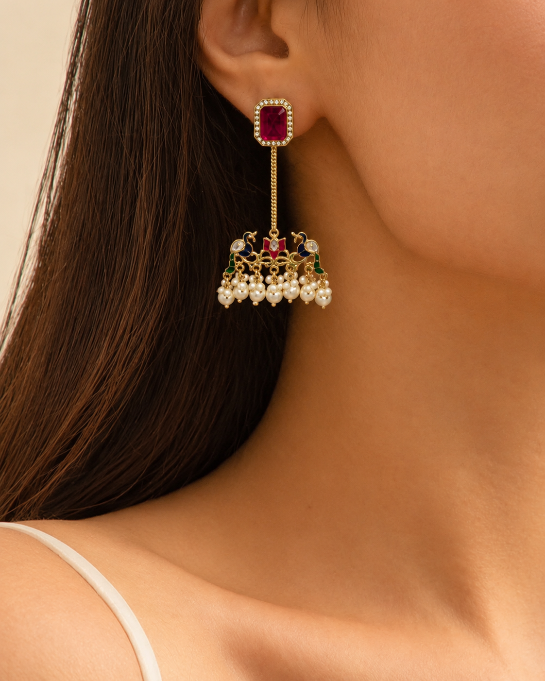 Pink Sneha Designer Earring
