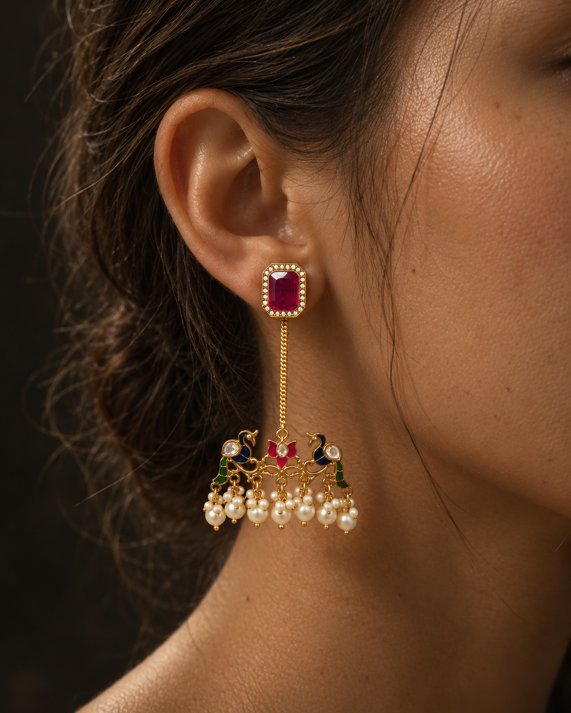 Pink Sneha Designer Earring