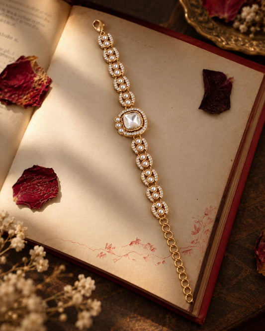 White Ruhi Indo Western Bracelet