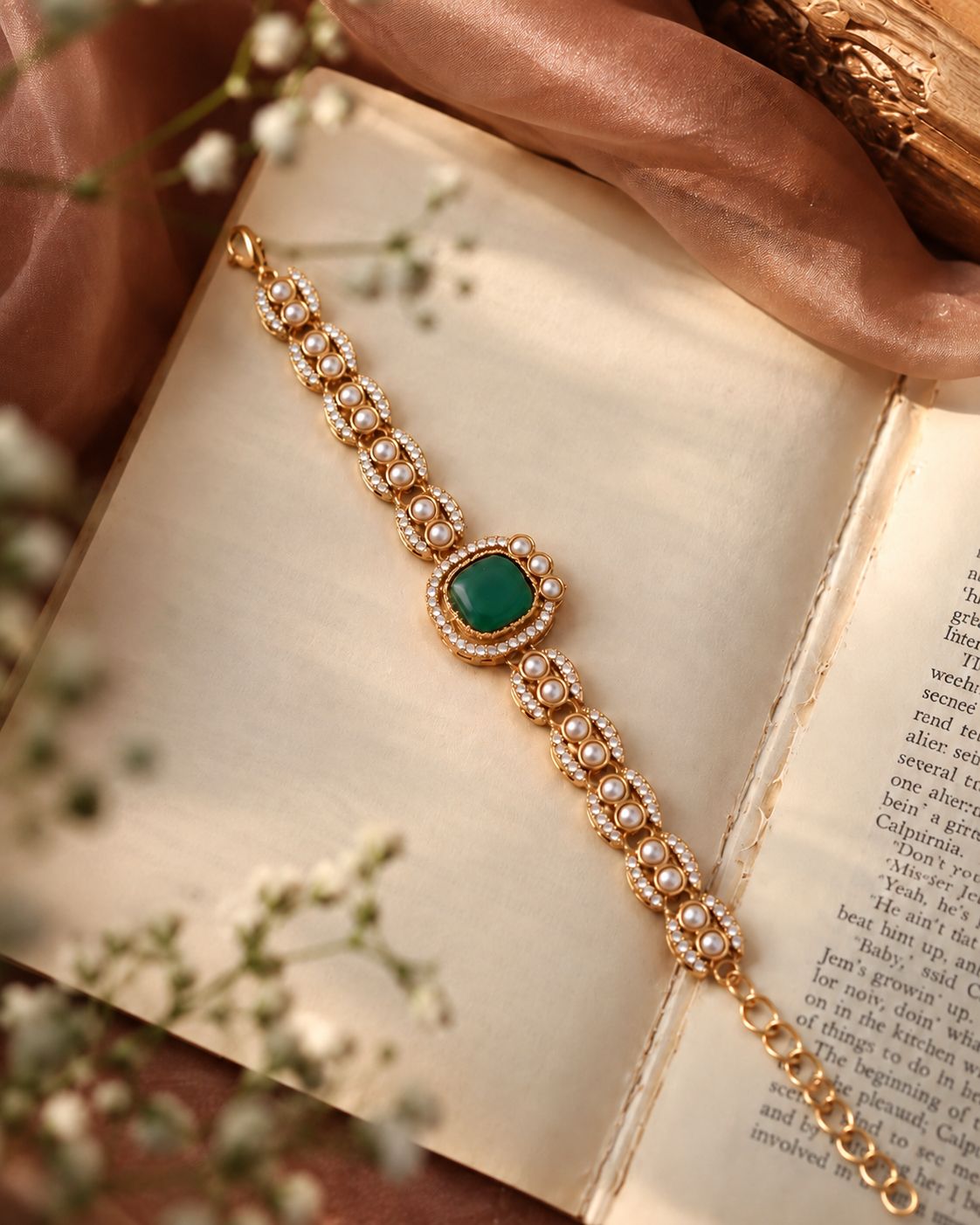 Green Ruhi Indo Western Bracelet