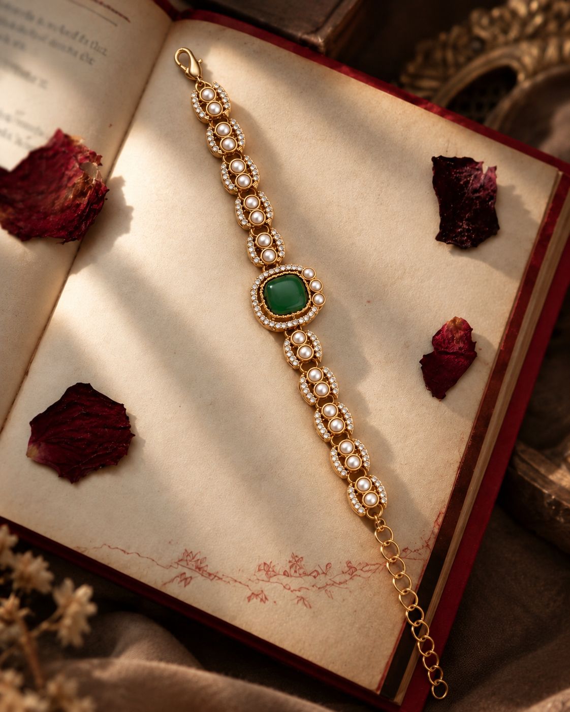 Green Ruhi Indo Western Bracelet