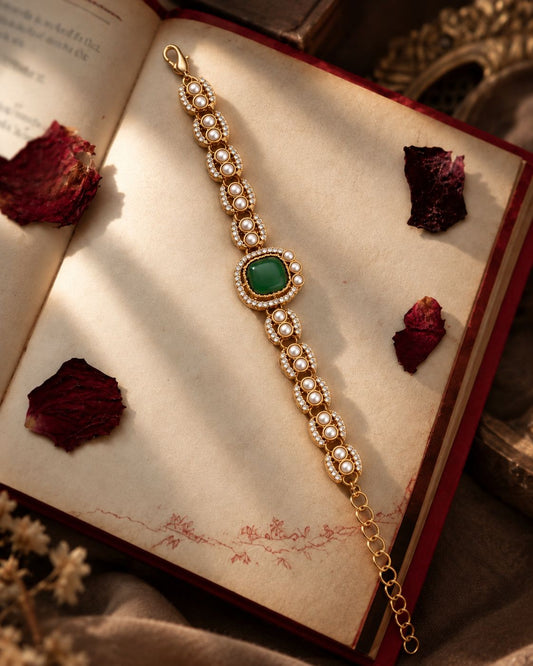 Green Ruhi Indo Western Bracelet
