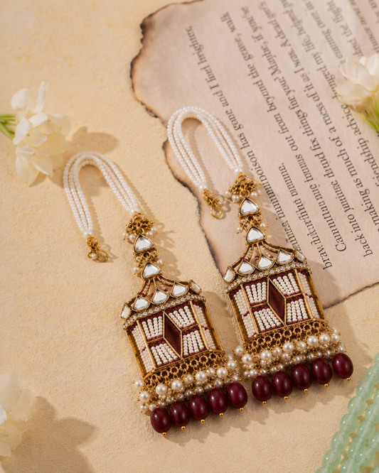 Maroon Vritya Designer Sahara Earring