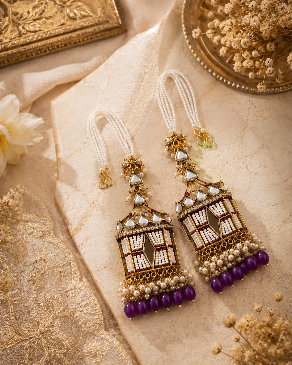 Purple Vritya Designer Sahara Earring