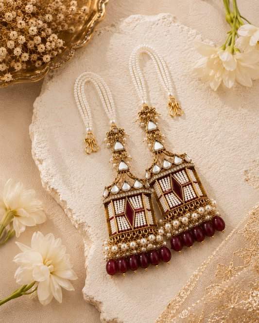 Maroon Vritya Designer Sahara Earring