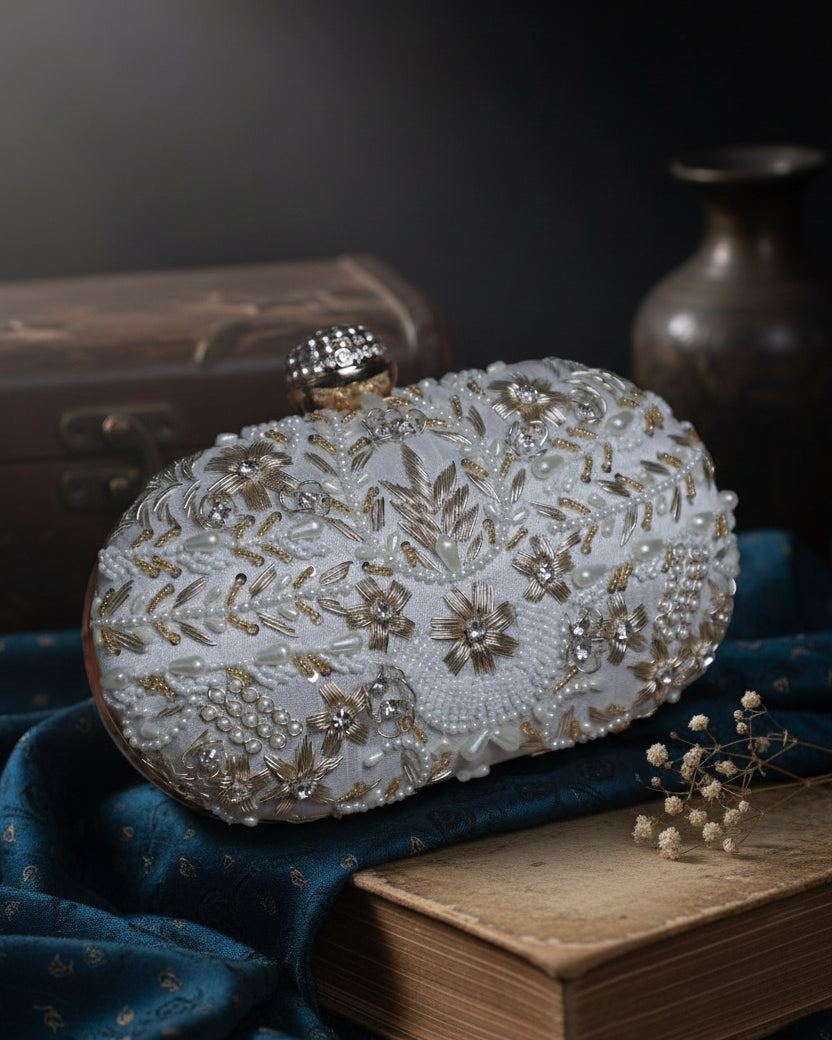 Ivory Josiah Bridal Clutch - Ethnic