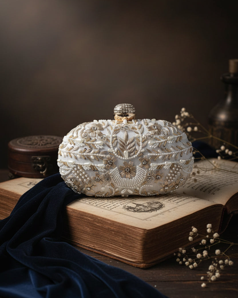 Ivory Josiah Bridal Clutch - Ethnic
