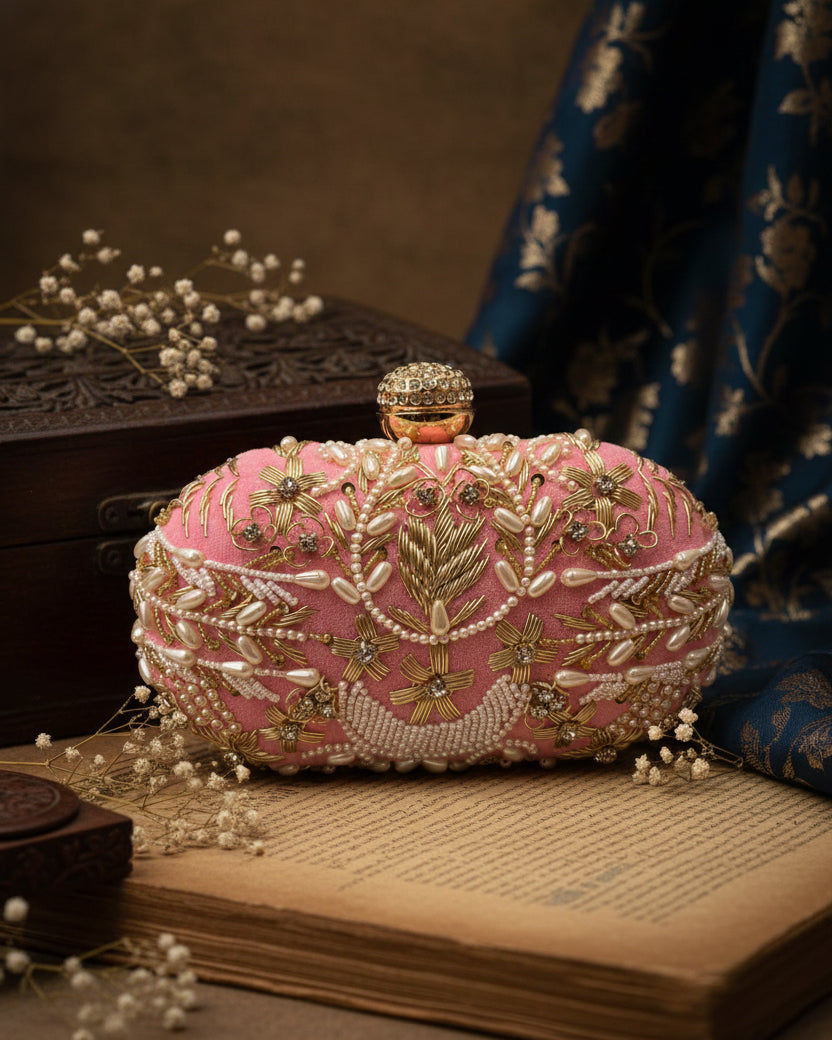 Blush Josiah Bridal Clutch - Ethnic