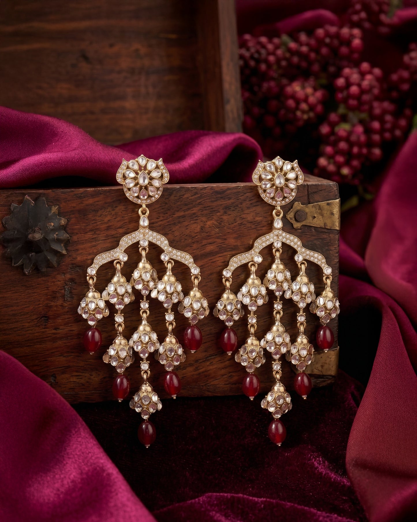 Red Zanira Designer Earring