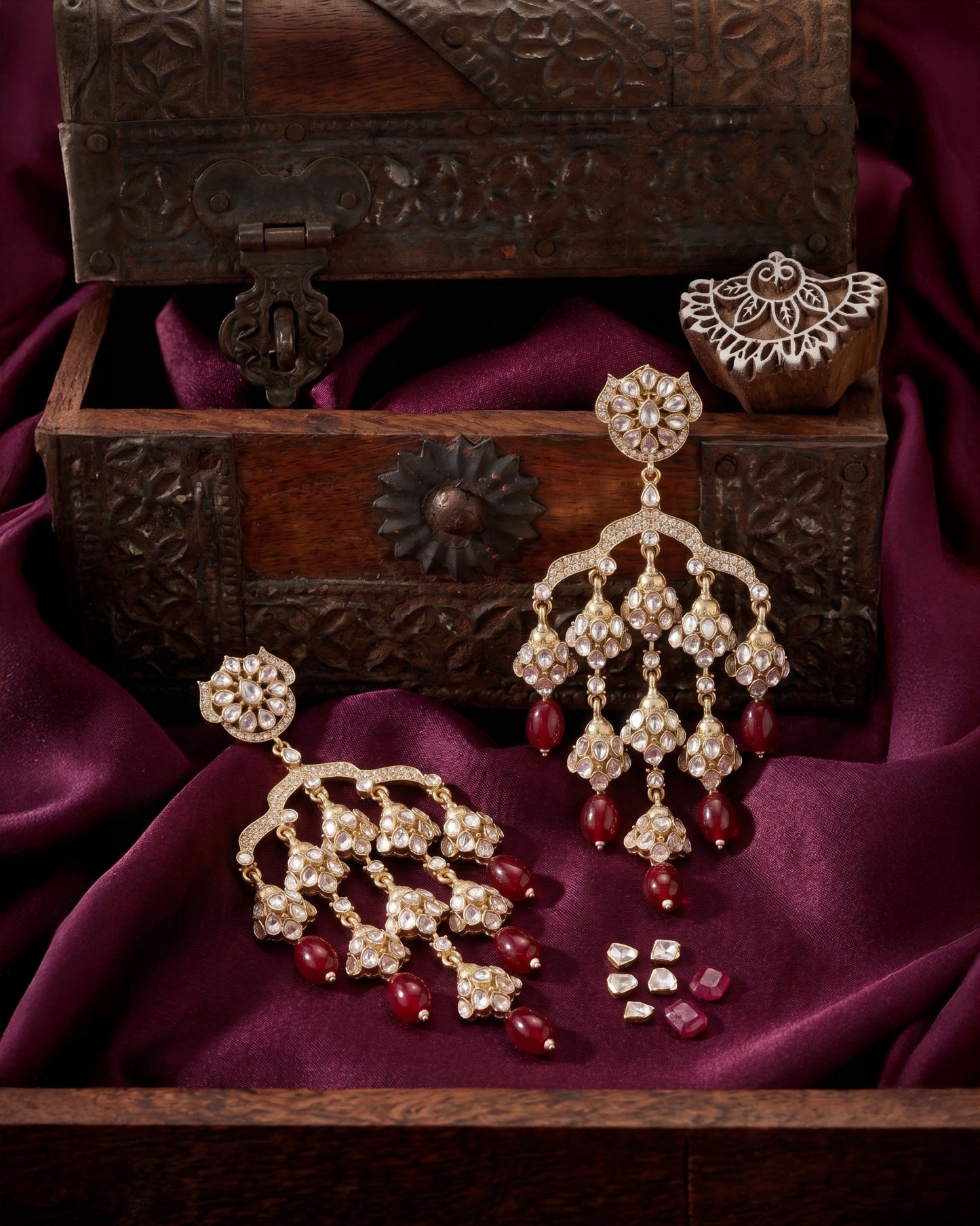 Red Zanira Designer Earring